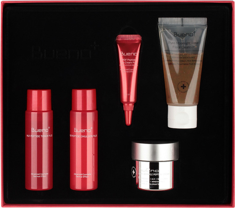 Набор косметики для лица Bueno Gift set Тонер+Эмульсия+Крем+Гель для умывания+Крем для век (4x30мл+5г) — фото 3