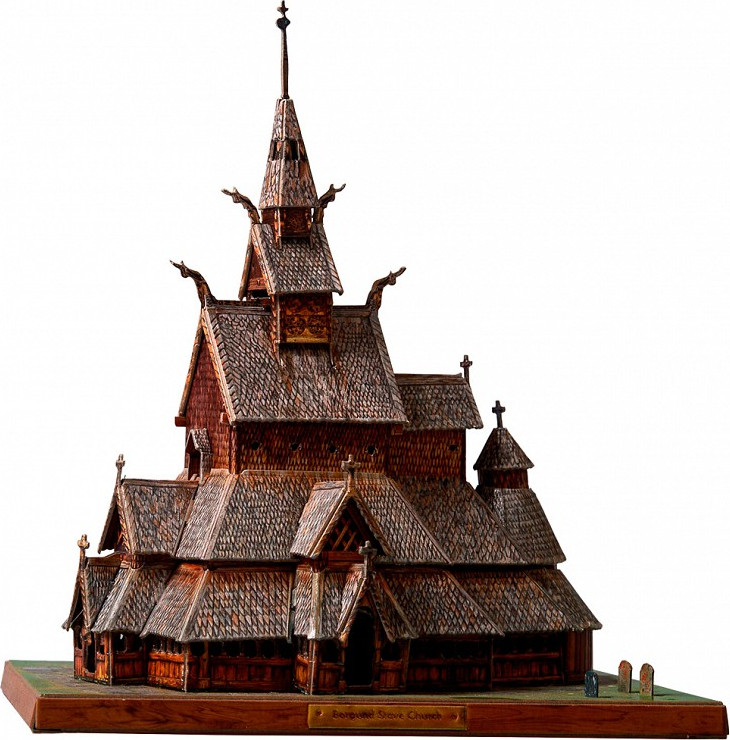 Сборная модель Умная бумага Ставкирка в Боргунне. Норвегия. ХII в. / 4627081553704 — фото 3