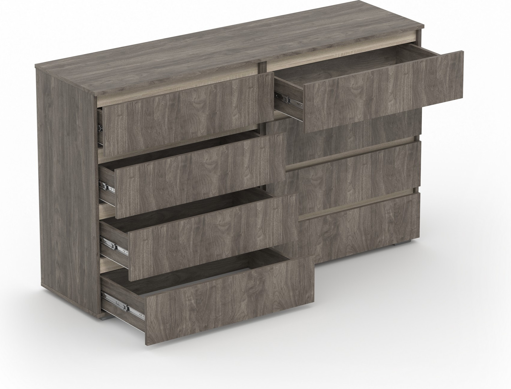 Комод Кортекс-мебель Бари 160 8ш (орех элия/орех элия/дуб сонома) — фото 3