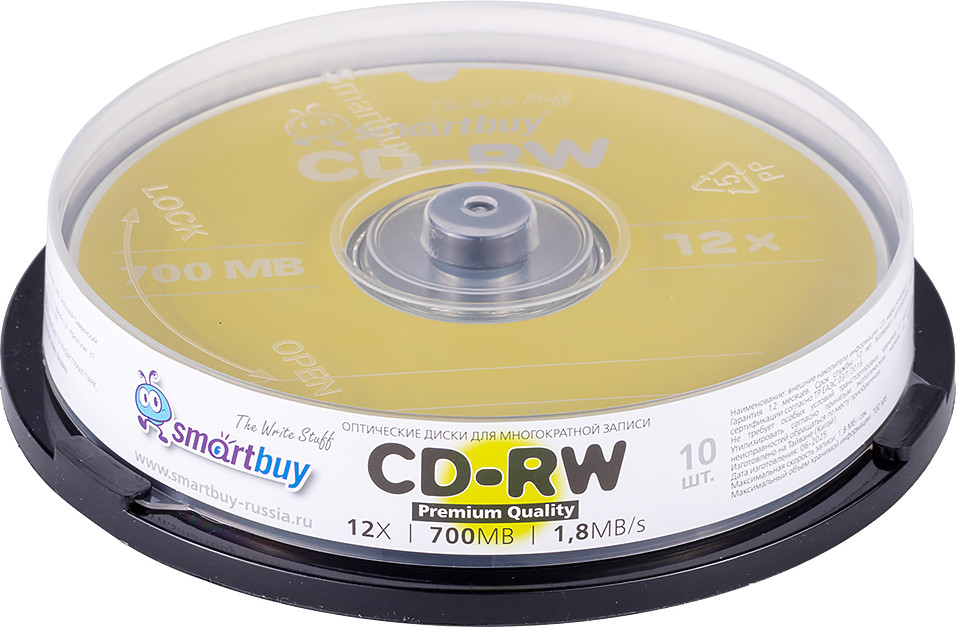 Набор дисков CD-RW SmartBuy SBCD-RW10 (10шт)