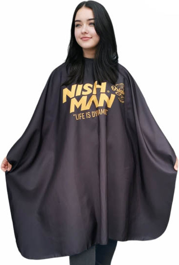 Накидка парикмахерская NishMan Barber Cape Black CP04 NISM00213 — фото 2