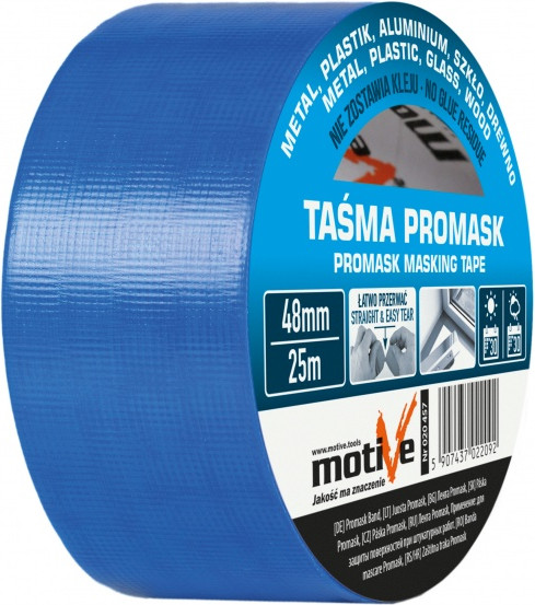 Лента малярная Motive Pe Promask рифленая ПВХ 48мм / 020457 (25м)