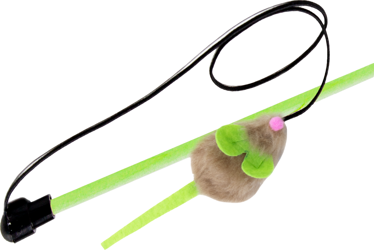 Игрушка для кошек GoSi Удочка-Дразнилка. Neon Мышка-Мелисса с мятой / sh-07914