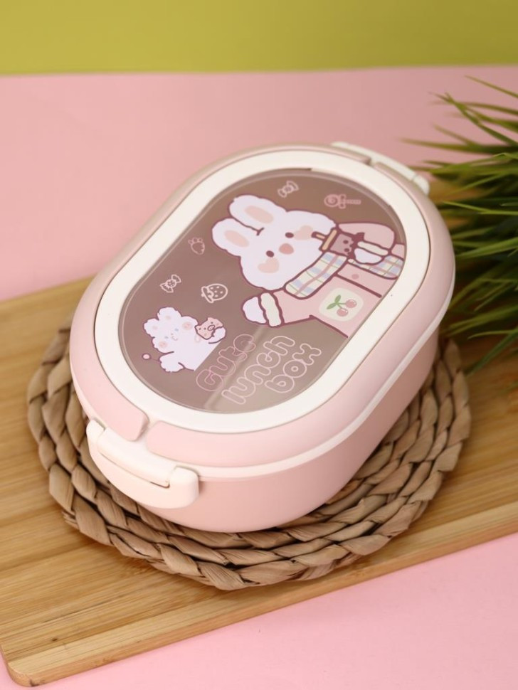 Ланч-бокс ILikeGift Cute bunny / 6448 (pink) — фото 4