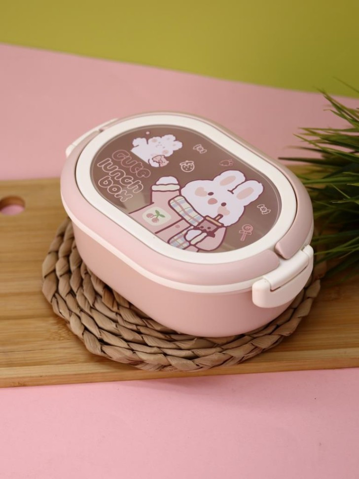 Ланч-бокс ILikeGift Cute bunny / 6448 (pink) — фото 3