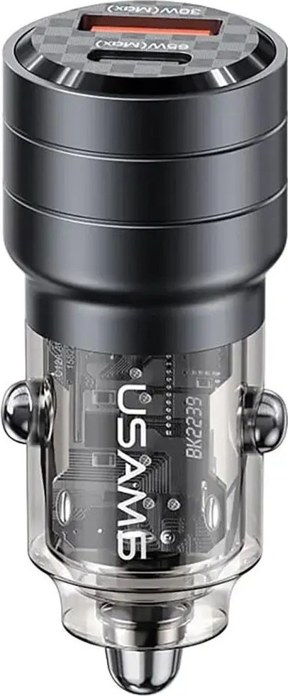 Адаптер питания автомобильный Usams C36 / US-CC176 (черный)