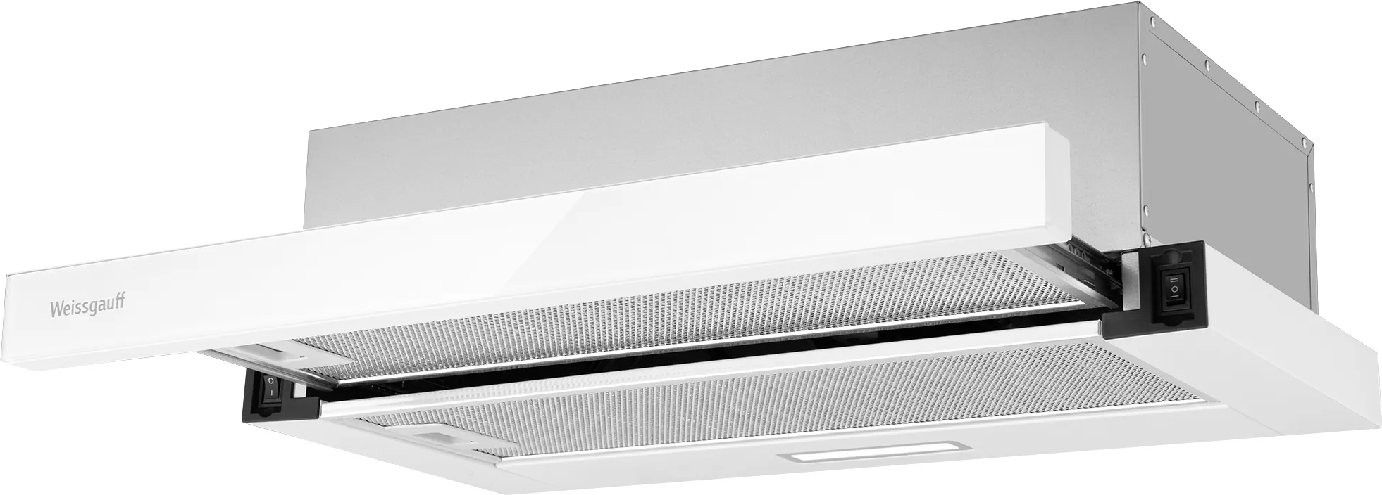 Вытяжка телескопическая Weissgauff TEL 600 2M (White Glass)