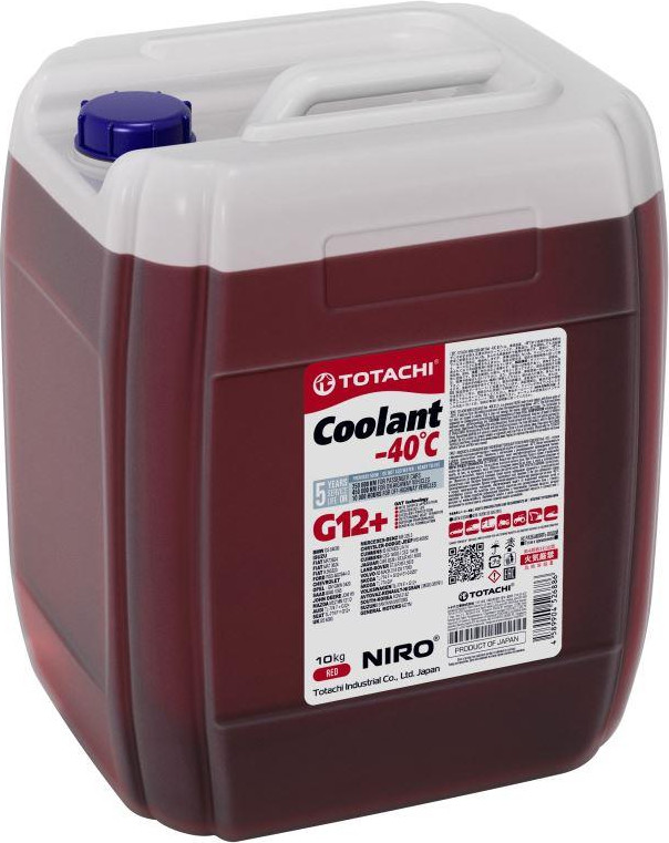 Антифриз Totachi Niro Coolant G12+ -40C / 43110 (10кг, красный)