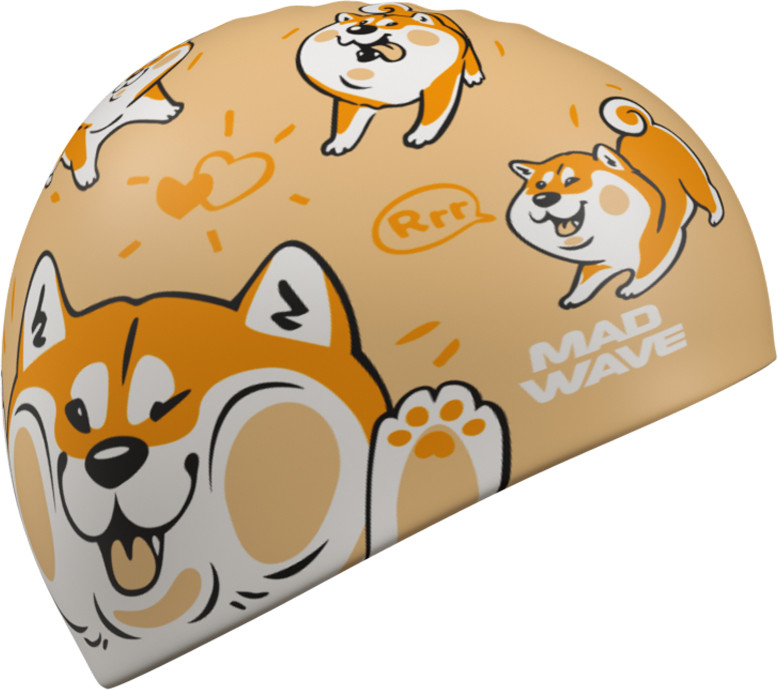 Шапочка для плавания Mad Wave Shiba (оранжевый) — фото 2