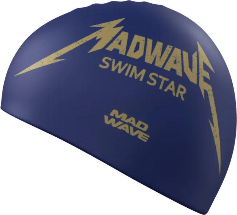 Шапочка для плавания Mad Wave Swimstar (синий) — фото 3