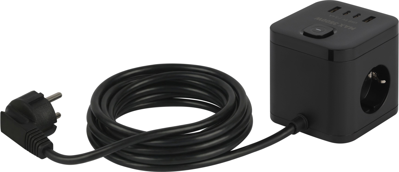Удлинитель ЭРА Cube-3es-1.5m-4USB-B / Б0069074 — фото 2