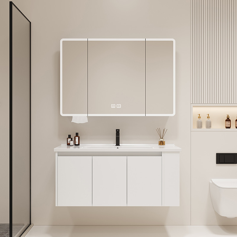 Шкаф с зеркалом для ванной Saniteco Led WSED250916005-1 (белый) — фото 2