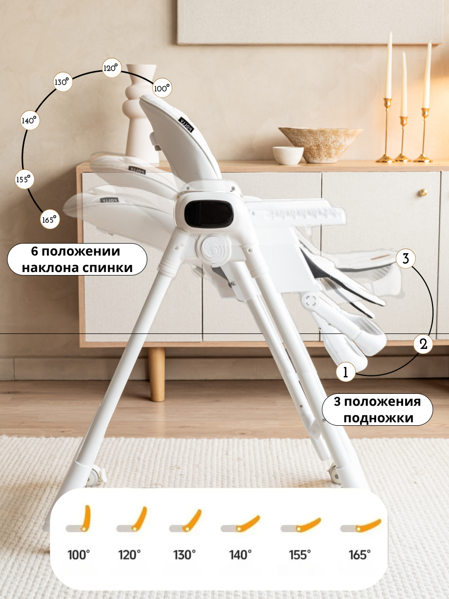 Стульчик для кормления VipBaby Polly 4в1 (Milk) — фото 6