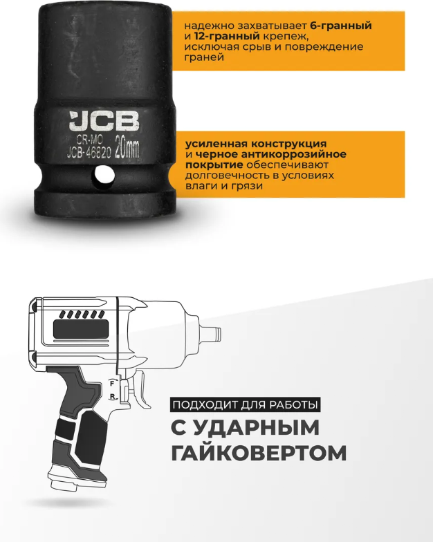 Головка слесарная JCB 46820 (63084) — фото 6