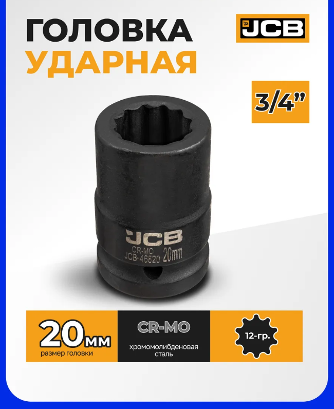 Головка слесарная JCB 46820 (63084) — фото 5