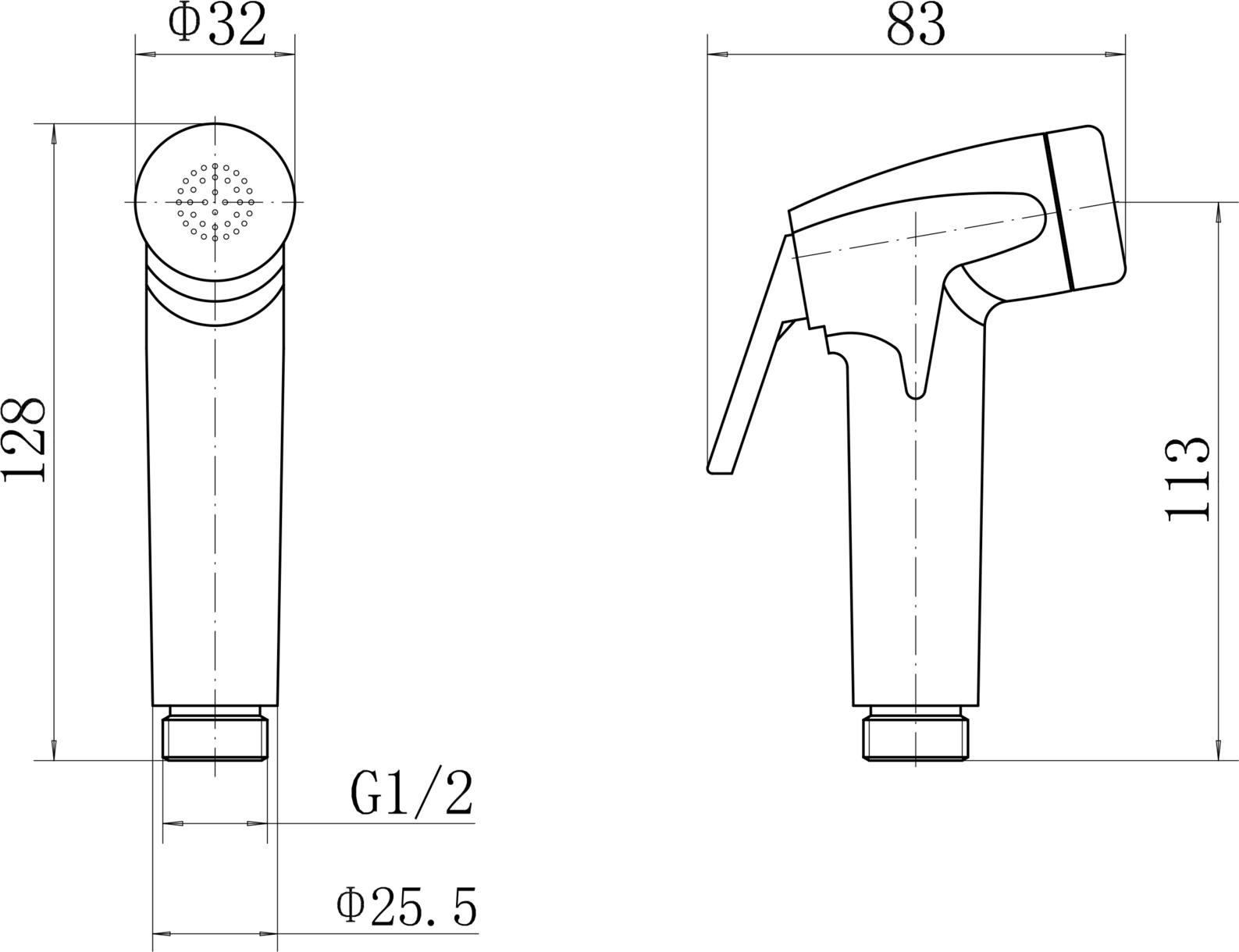 Лейка гигиенического душа Fashun A033-7 (черный) — фото 3