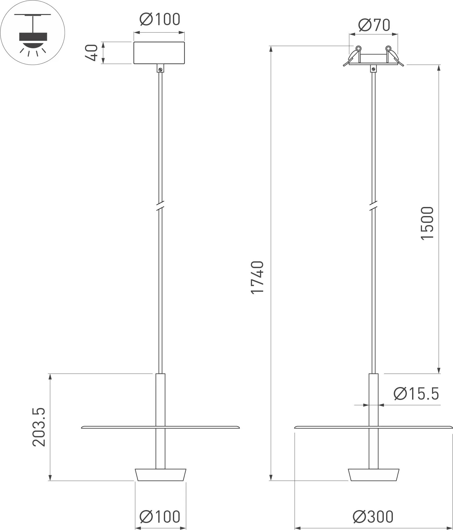 Потолочный светильник Arlight SP-CAMPANA-HANG-D300-9W Warm3000 BK 130 deg / 059595 — фото 4