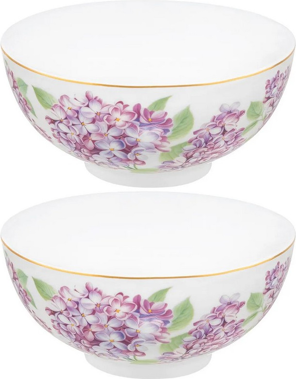 Набор салатников Elan Gallery Сирень New Bone China / 420832 — фото 4