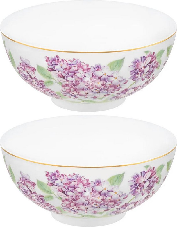 Набор салатников Elan Gallery Сирень New Bone China / 420832