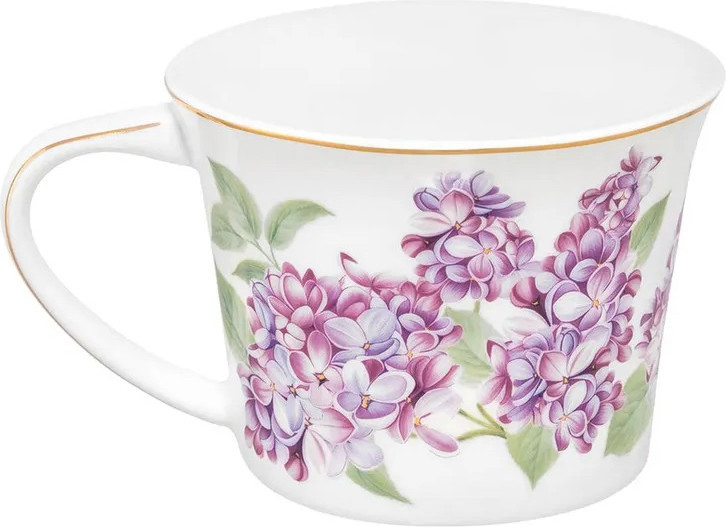 Кружка с блюдцем Elan Gallery Сирень New Bone China / 420839 — фото 6