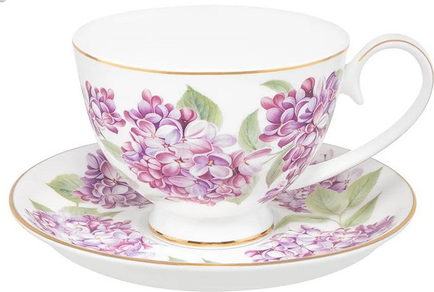 Чашка с блюдцем Elan Gallery Сирень New Bone China / 420840 — фото 4