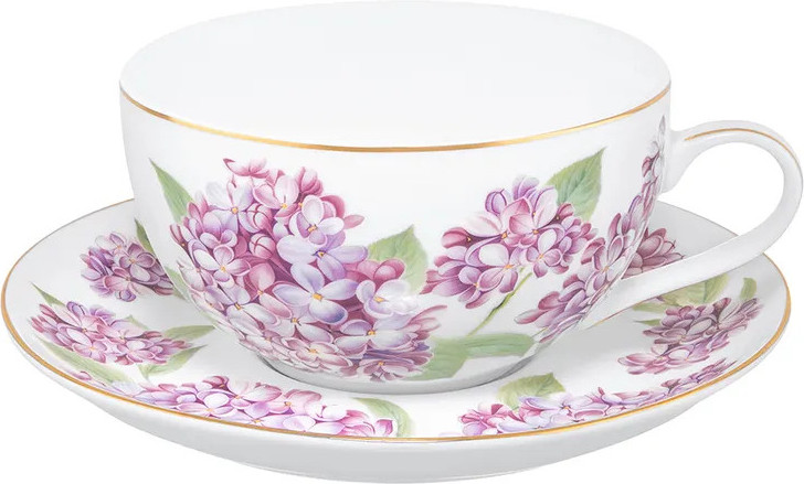 Чашка с блюдцем Elan Gallery Сирень New Bone China / 420843 — фото 4