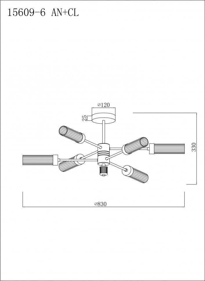 Люстра ILamp Evolution 15609-6 AN+CL — фото 2