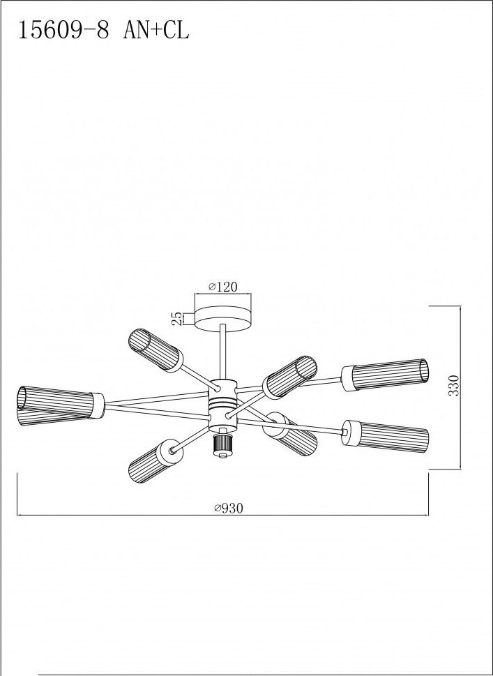 Люстра ILamp Evolution 15609-8 AN+CL — фото 2