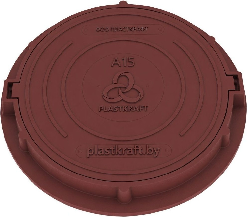 Люк канализационный PLASTKRAFT А15 15 Кн h60/25 (красный, 60x25)