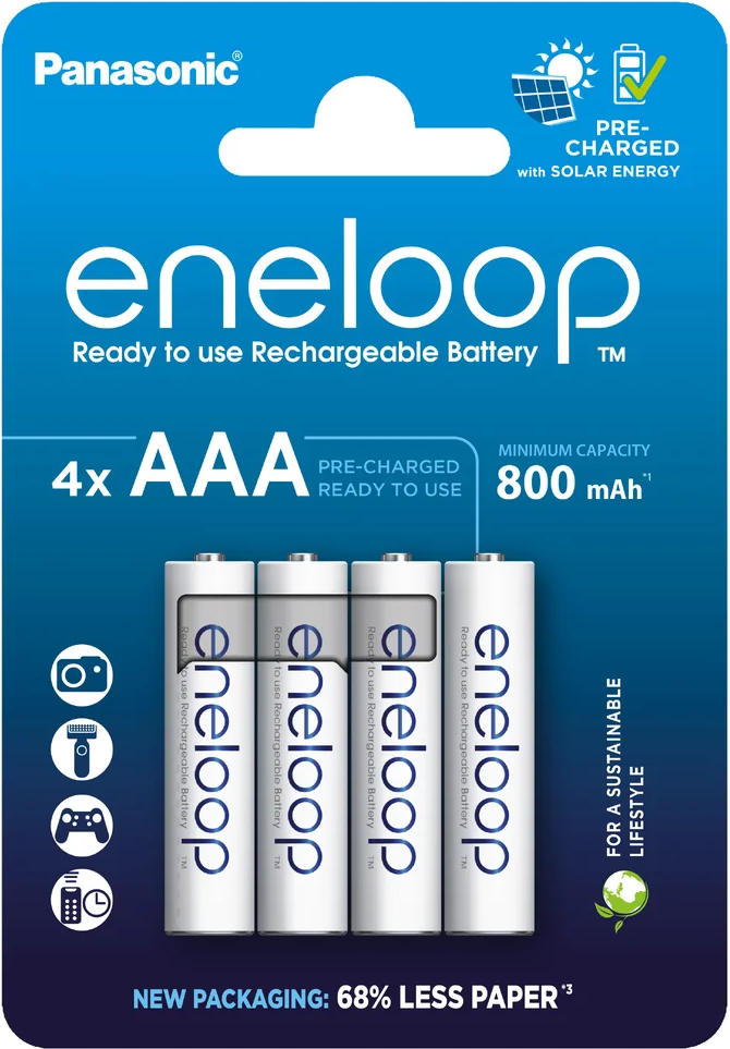 Комплект аккумуляторов Panasonic Eneloop AAA 800mAh / BK-4MCDE/4CP (4шт)
