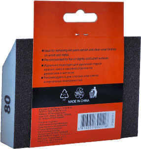 Губка абразивная Firsttool 80 угловая 125x90x25мм / F060191 — фото 2
