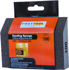 Губка абразивная Firsttool 100 угловая 125x90x25мм / F060192