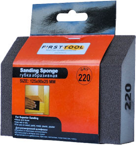 Губка абразивная Firsttool 220 угловая 125x90x25мм / F060196