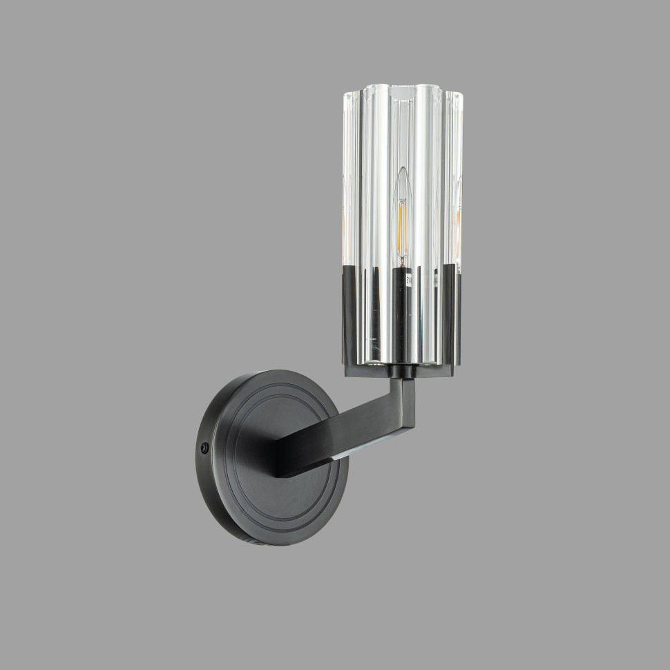 Бра Belfast Malone 6035-1 BL CL (черный/стекло)