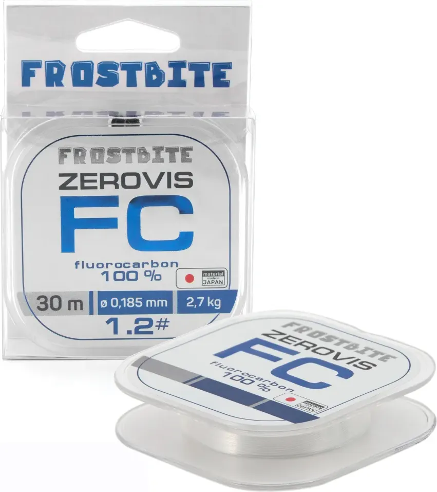 Леска флюорокарбоновая Frostbite ZeroVis FC 1.2 d-0.185мм test-2.70кг / NFB-ZVFC30-1.2 (30м, прозрачный) — фото 5