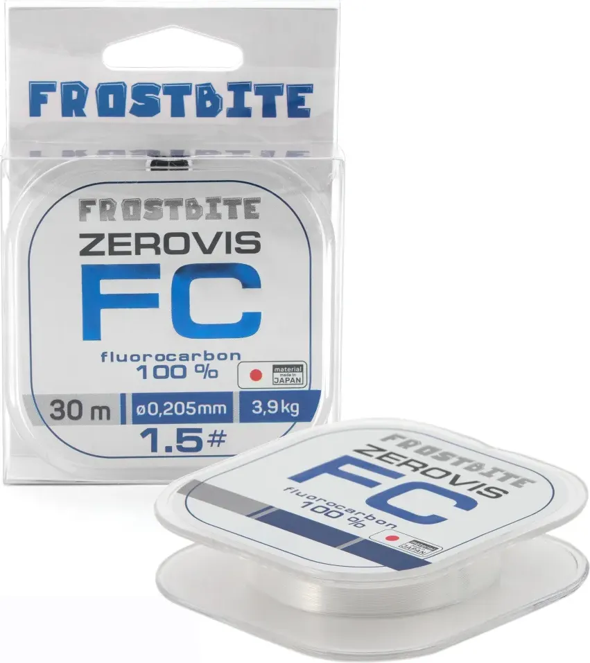 Леска флюорокарбоновая Frostbite ZeroVis FC 1.5 d-0.205мм test-3.90кг / NFB-ZVFC30-1.5 (30м, прозрачный) — фото 5