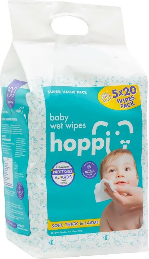 Влажные салфетки детские Hoppi HB1100 (5x20шт)