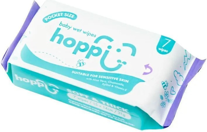 Влажные салфетки детские Hoppi В мини упаковке / HB-012 (7х8шт) — фото 3