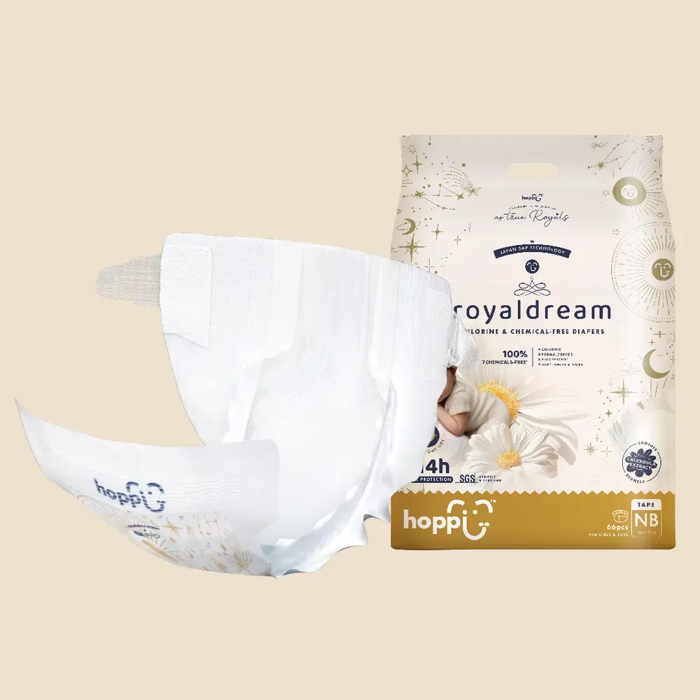 Подгузники детские Hoppi RoyalDream для новорожденных до 5кг / HB-040-NB (66шт) — фото 3