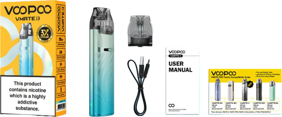 Электронный парогенератор VooPoo VMATE i3 1500mAh (3мл, красный) — фото 6