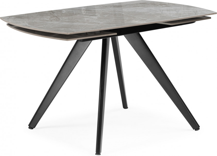 Обеденный стол Woodville Silvi 120-180x80 (серый/черный)