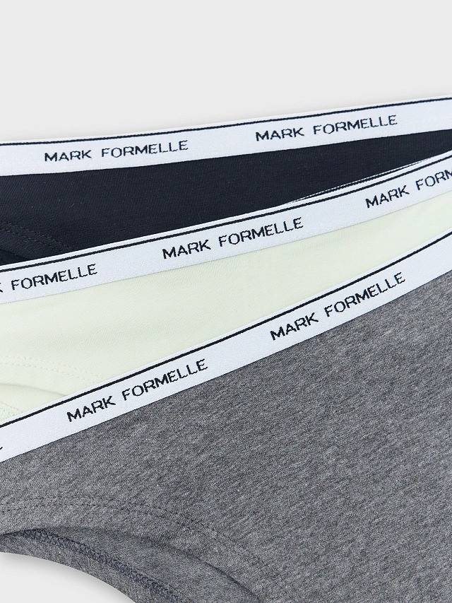 Комплект женских трусов Mark Formelle 412574-1-3 (р.98, темно-серый меланж 4348-F/мятный/черный) — фото 3
