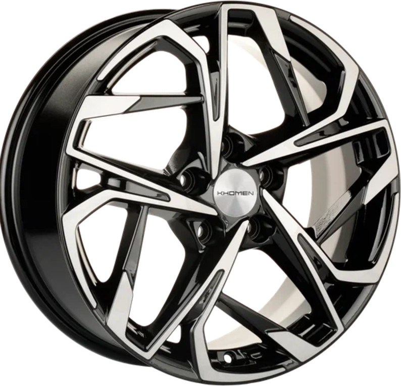 Литой диск Khomen KHW1716 Karoq/Tiguan 17x7" 5x112мм DIA 57.1мм ET 45мм (Black FP)