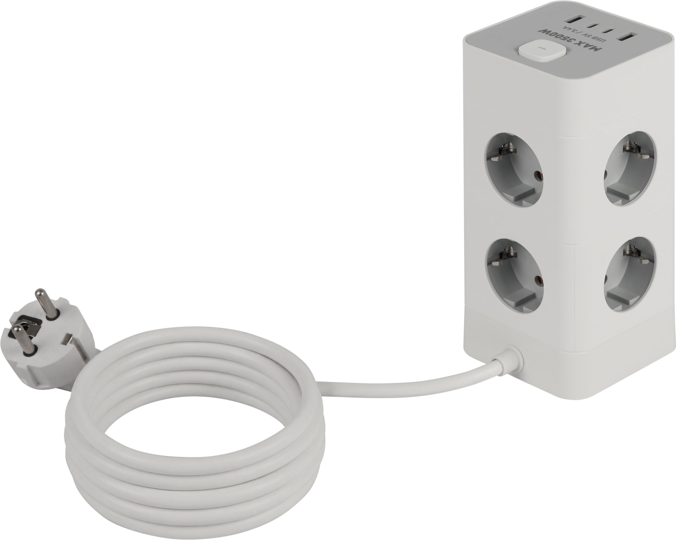 Сетевой фильтр ЭРА TWR-8es-1.5m-4USB-W / Б0069071 — фото 2