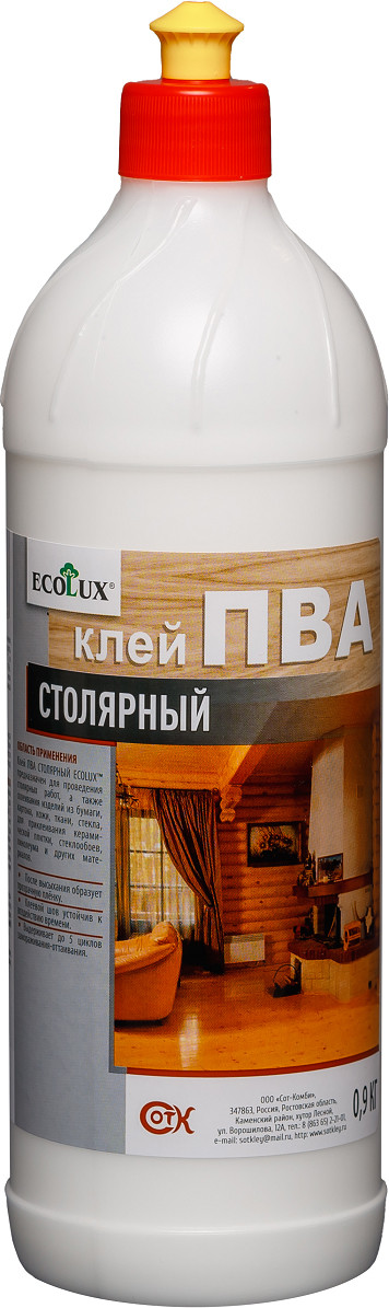 Клей Ecolux ПВА столярный (900г)