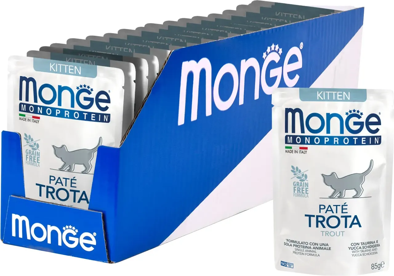 Влажный корм для кошек Monge Natural Monoprotein Для котят и беременных Форель (85г) — фото 4