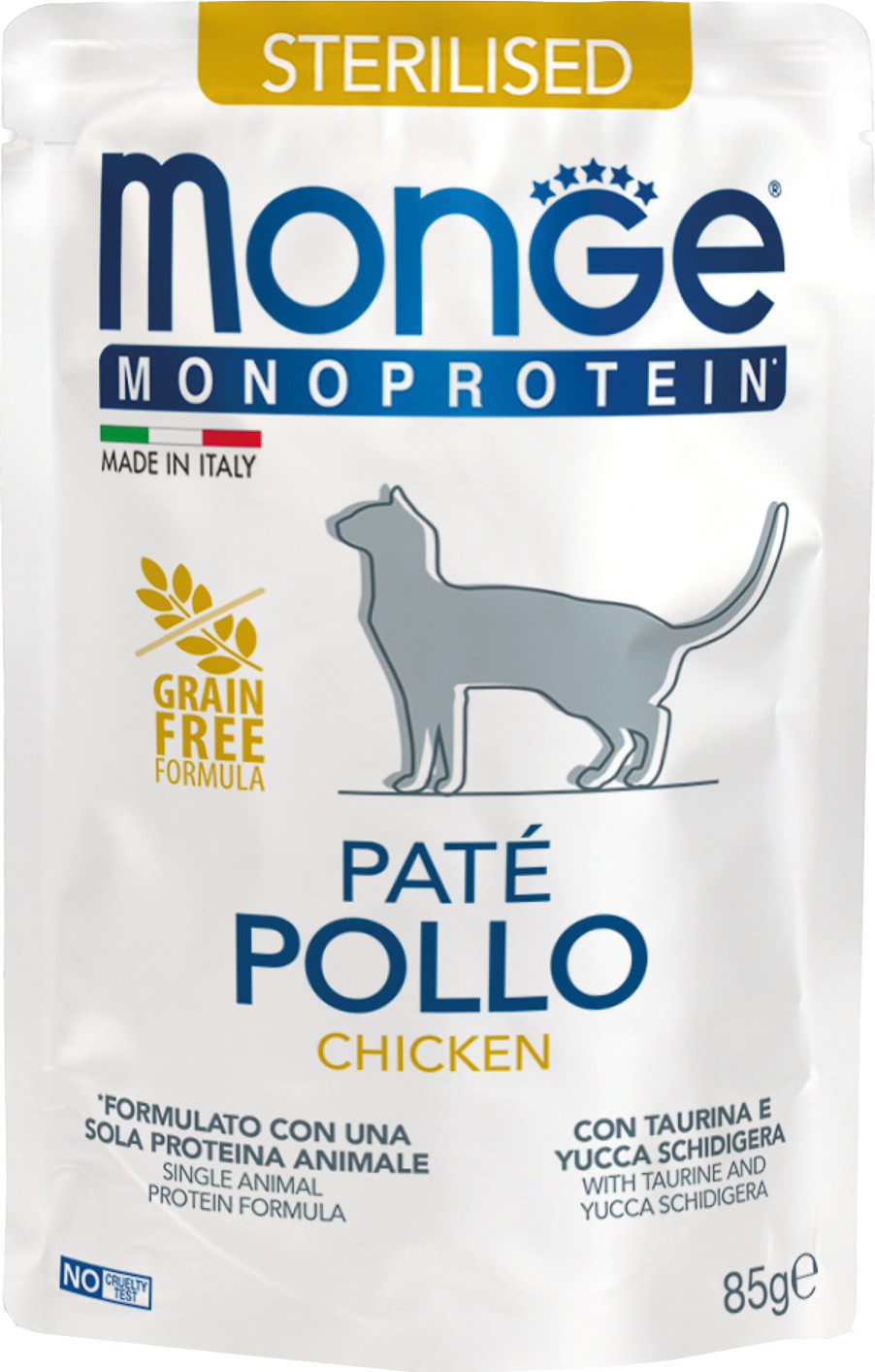 Влажный корм для кошек Monge Monoprotein Sterilised Курица (85г)