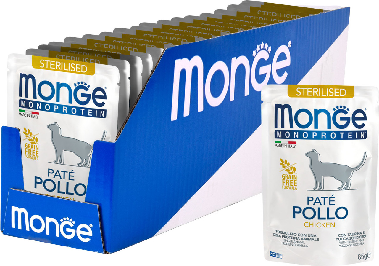 Влажный корм для кошек Monge Monoprotein Sterilised Курица (85г) — фото 2