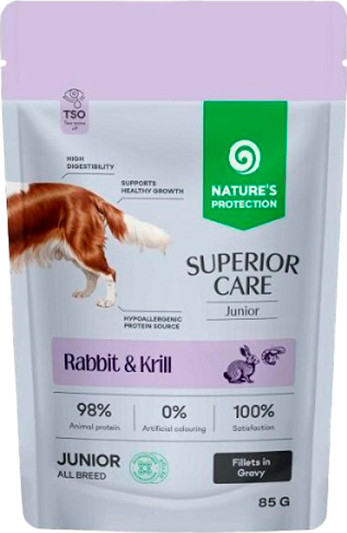 Влажный корм для собак Nature's Protection SC Junior Grain Free Кролик и криль / NPSC47912 (85г)