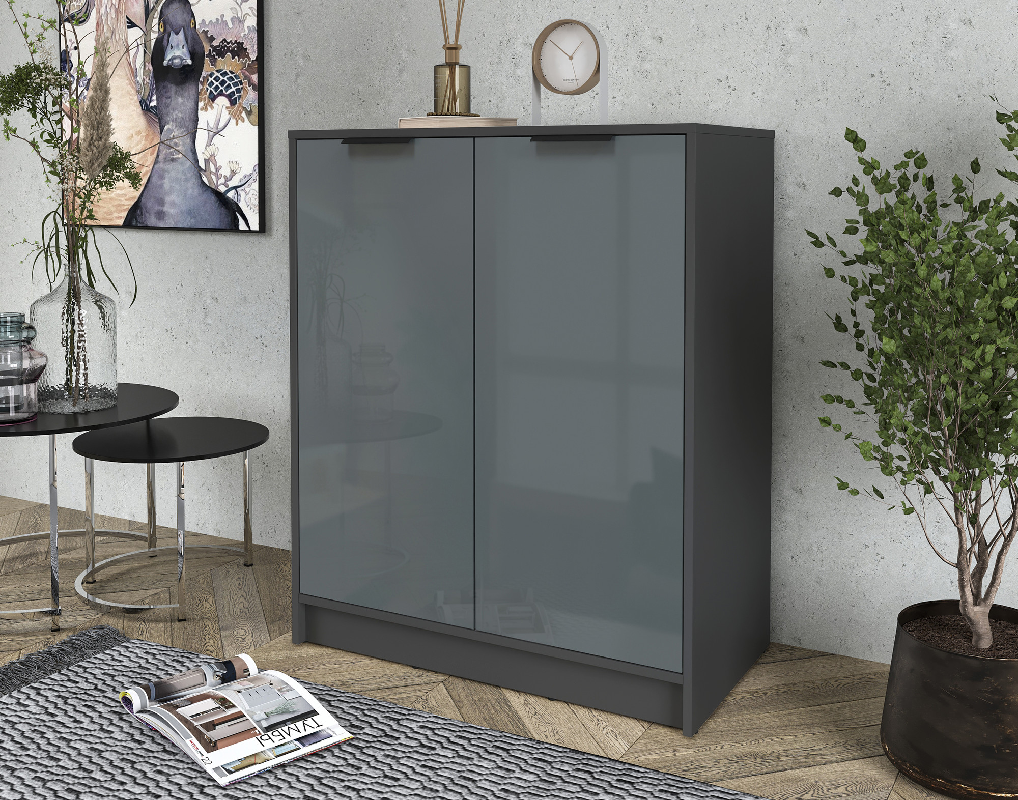 Тумба Interline Концепт КТ-Т84 Глосс (антрацит/асфальт глянец) — фото 3